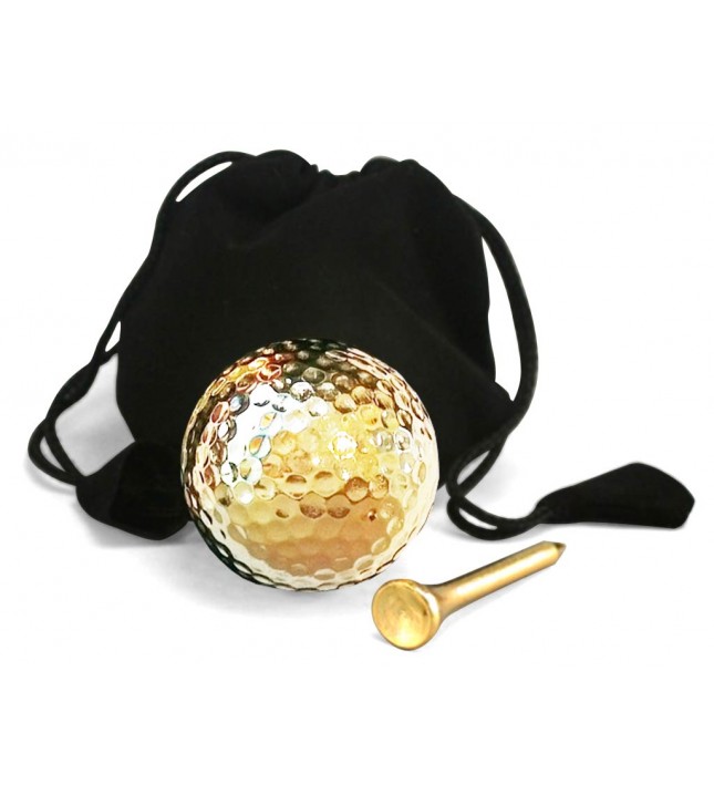 Playable Golf Ball & Tee Set 24 Karat Gold-Dipped