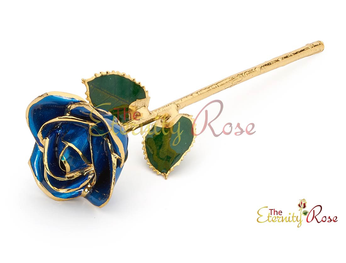 Eternity Roses Gold Dark Blue Natural Rose – Unique 10th Anniversary Gift