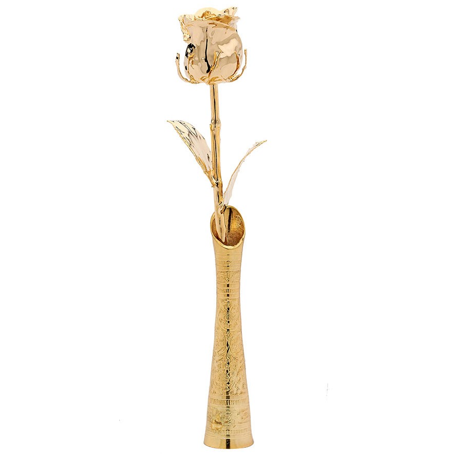 Gifts for HerGold Dipped Rose & Vase Set