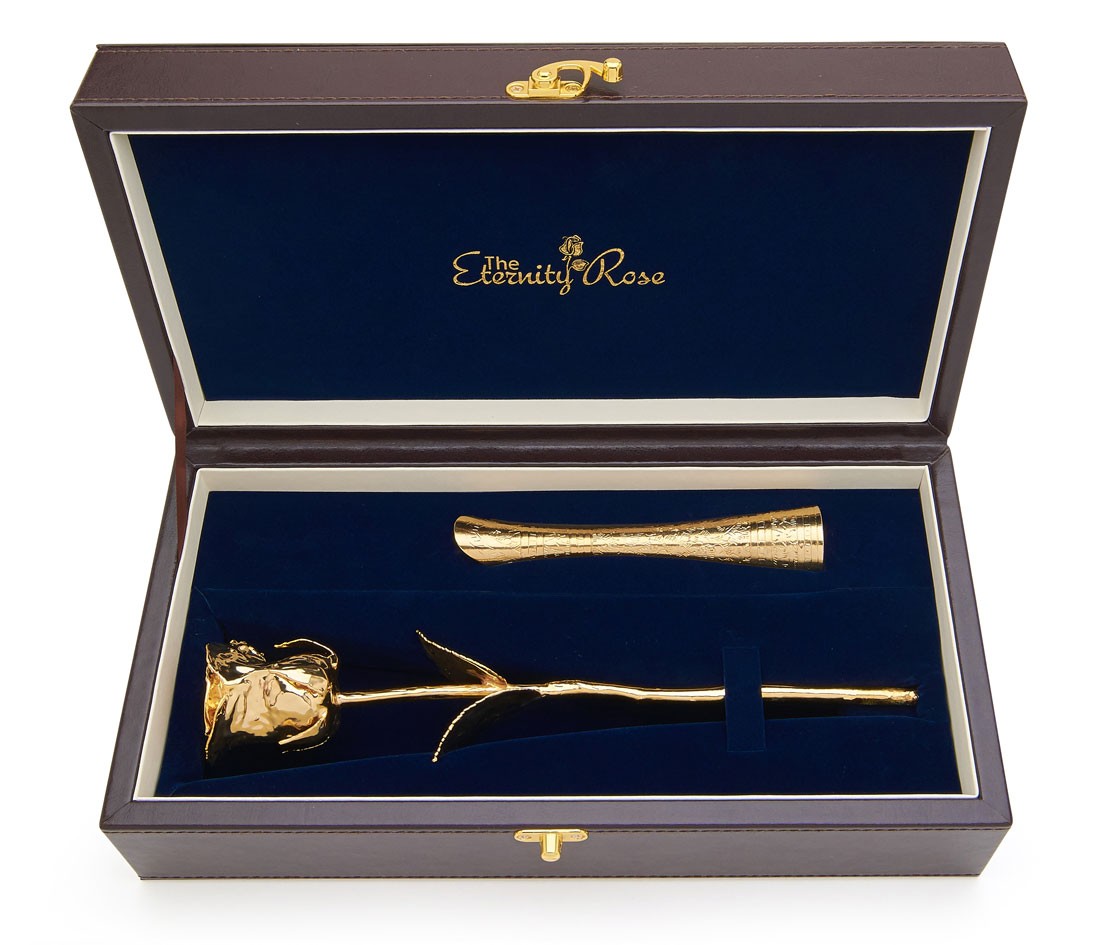 Gifts for HerGold Dipped Rose & Vase Set