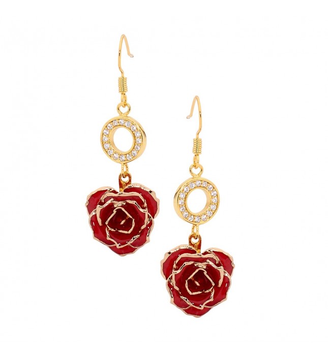 24karat gold earrings in red