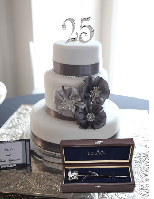 Personalised Silver 25th Anniversary Gift Keepsake Plaque - From Willow