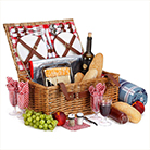 Cool birthday gifts - wicker basket filled with treats for a birthday picnic