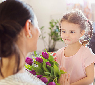 Girl with flowers