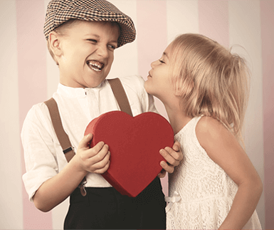 Kids with valentine heart